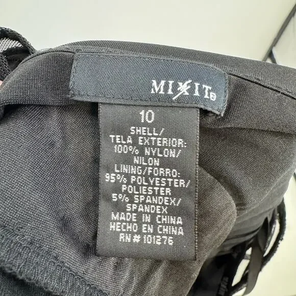 MixIt Y2K Black Mesh Midi Dress 10 Beaded Whimsigoth Event Goth Vamp Witchy - Picture 9 of 9